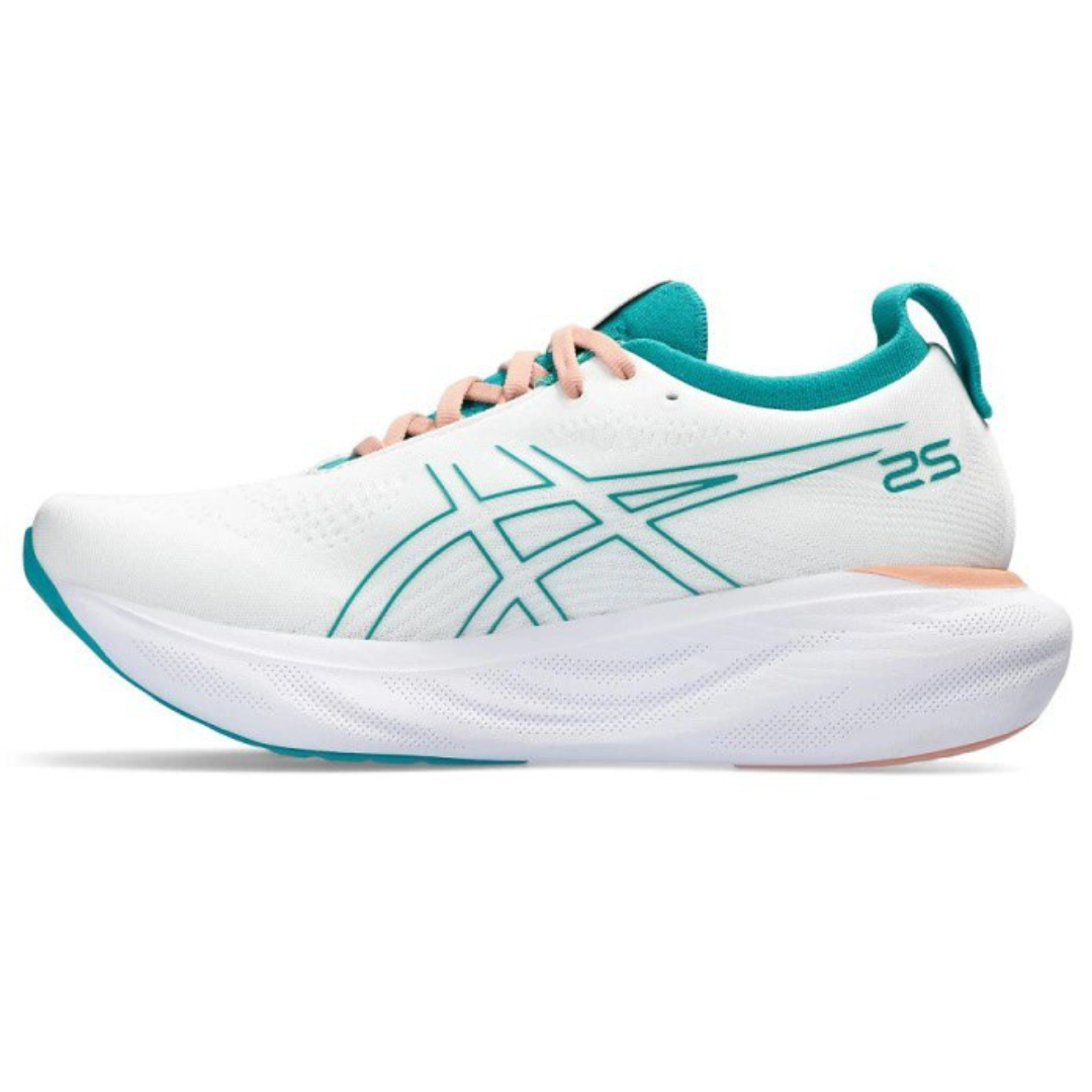 Asics Gel Nimbus 25 'White with Jade and Orange'