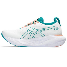 Asics Gel - Nimbus™ 25 'White with Jade and Orange'