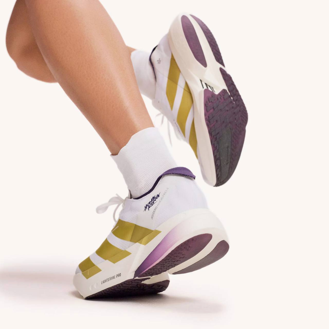 Adidas Adizero Adios Pro 4 'White Gold Aurora Plum'