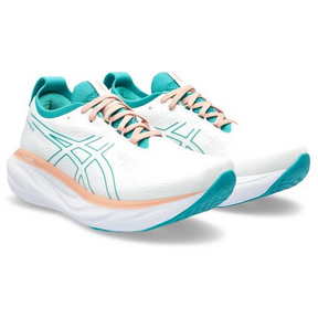 Asics Gel - Nimbus™ 25 'White with Jade and Orange'