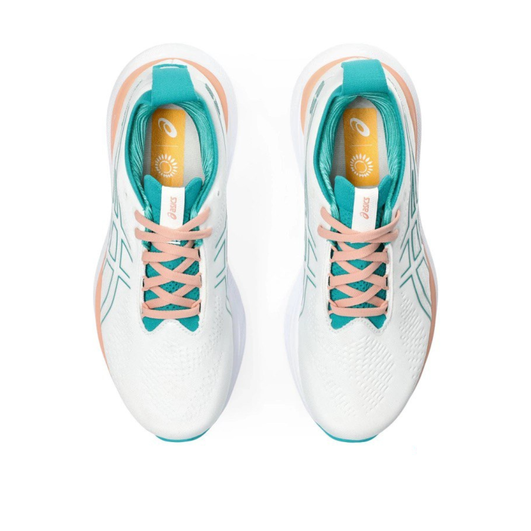 Asics Gel - Nimbus™ 25 'White with Jade and Orange'