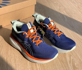 Asics Gel Nimbus 25 'Navy Blue with Orange and White'